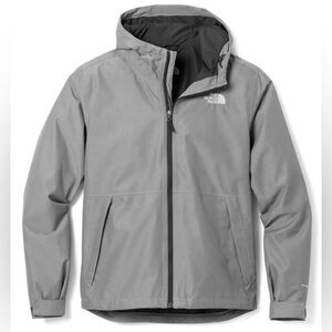 NEW NORTH FACE JACKET XL STANDARD FIT COAT RAIN WIND PROOF MENS GRAY FULL ZIP